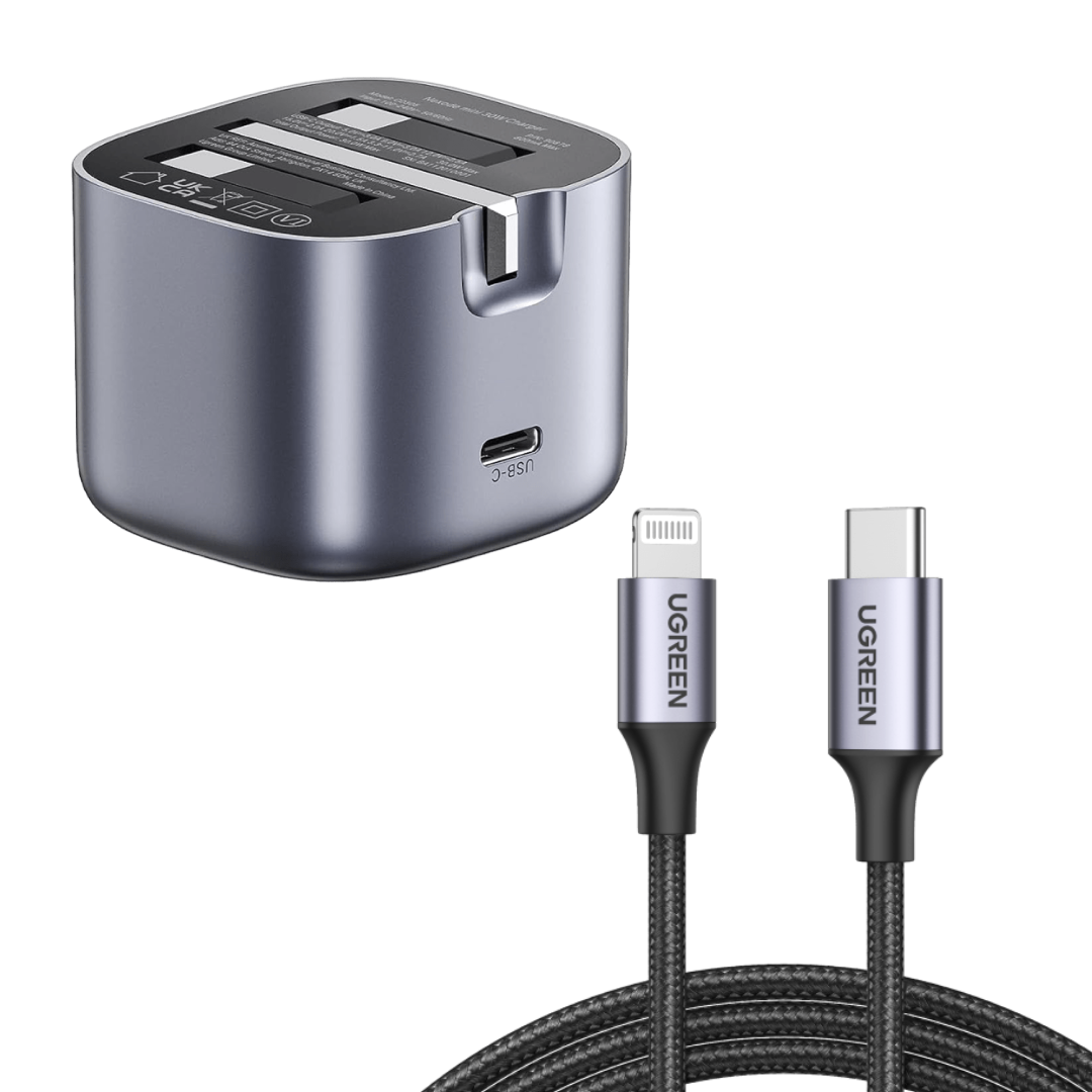 Charging Bundle Nexode 30W GaN Charger + MFi USB C to Lightning Cable