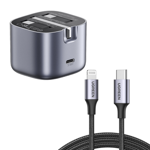 UGREEN Charging Bundle: Nexode 30W GaN Charger + MFi USB-C to Lightning Cable (3.2ft)