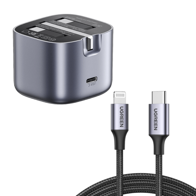 UGREEN Charging Bundle: Nexode 30W GaN Charger + MFi USB-C to Lightning Cable (3.2ft)