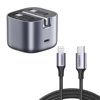Ugreen Charging Bundle: Nexode 30W GaN Charger + MFi USB-C to Lightning Cable (3.2ft)