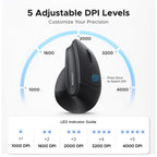 UGREEN Wireless Ergonomic Mouse, Rechargeable Bluetooth &USB Computer Mouse