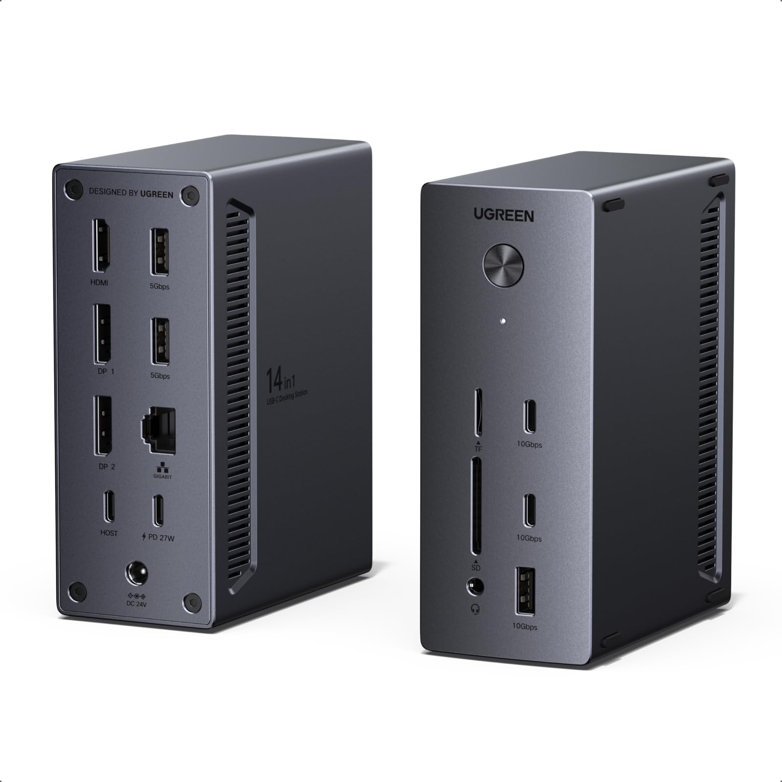 Docking Station Triple 4K Display 14 Port USB C Dock 100W Max Charging Laptop 27W Max USBC 10Gbps USB C 170MB s SD Ethernet Audio 140W Power Supply Dell HP