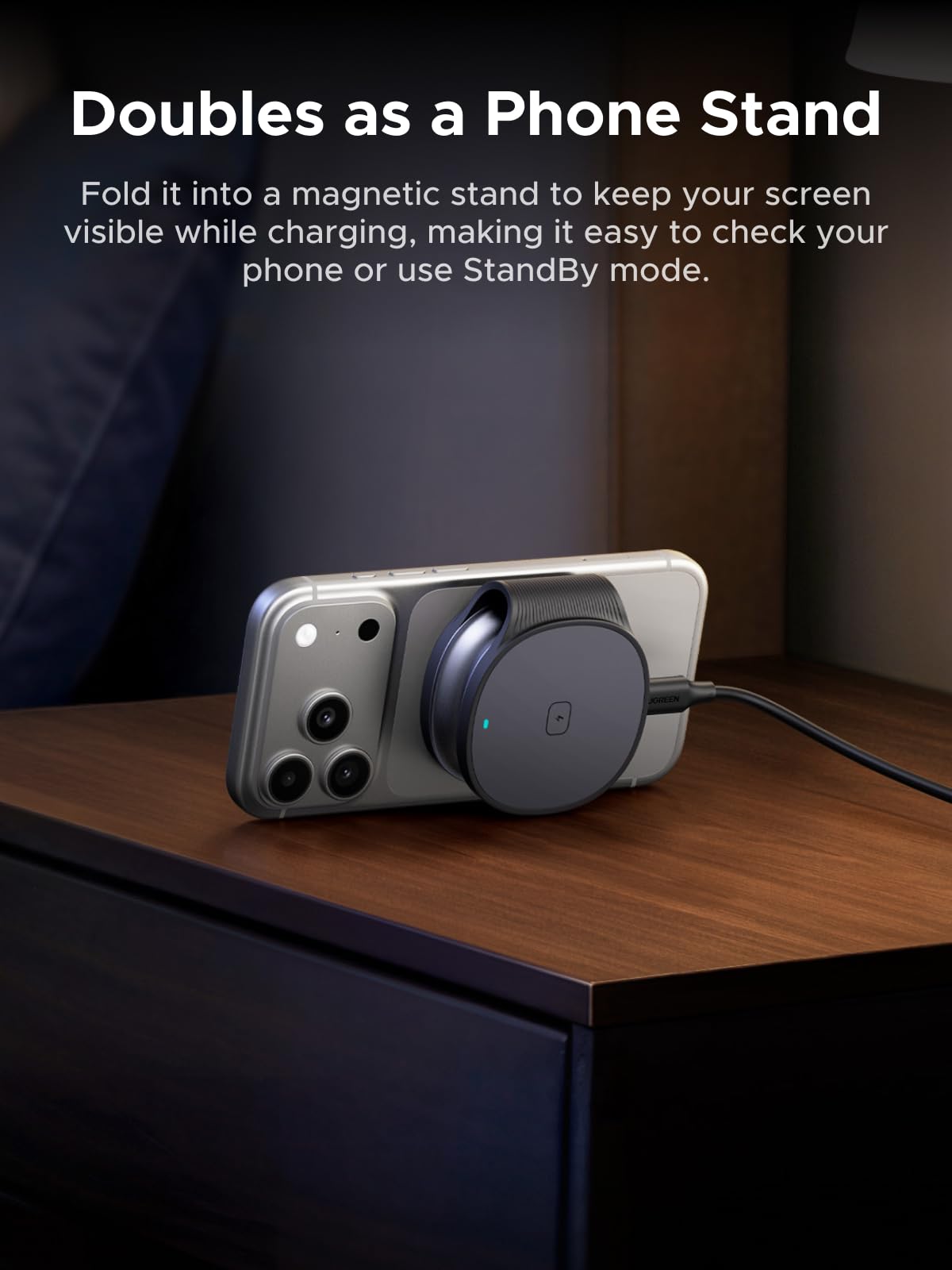 UGREEN Qi2 25W for MagSafe Charger, 2-in-1 Foldable Wireless Charger Stand