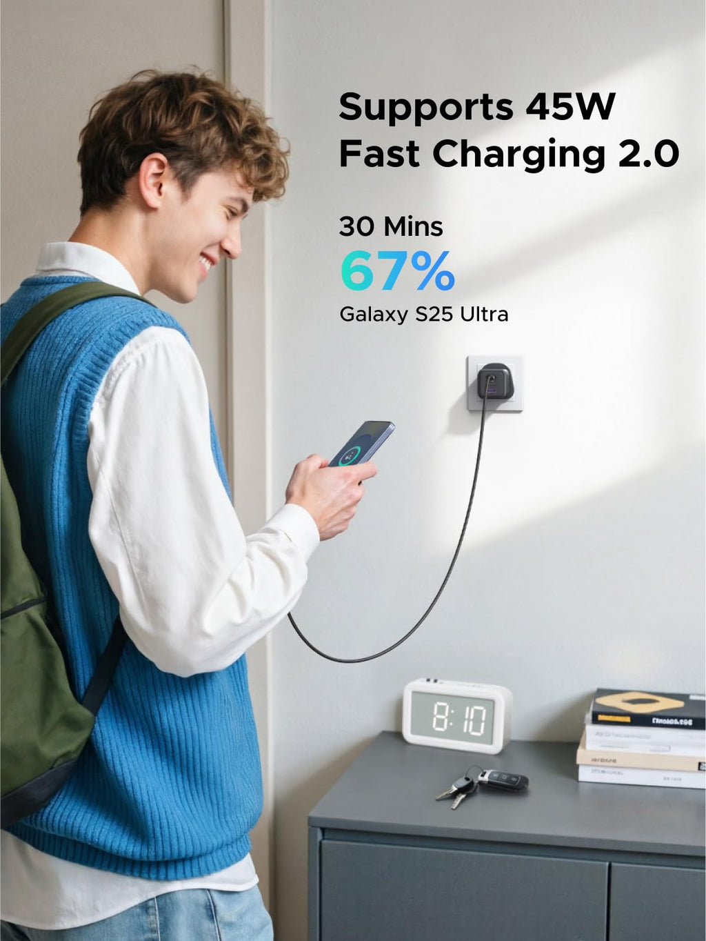 UGREEN 45W USB C Charger 3 Port Fast Wall Charger Plug Multi Adapter