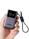 UGREEN Nexode 55W 10000mAh Power Bank Digital Display Built-in Cable, Gray