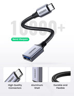 UGREEN 10Gbps USB C to USB Adaptor for iPhone, iPad, MacBook, Galaxy Grey