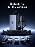UGREEN 150W USB C Car Charger PD140W 4 Port Cigarette Lighter Fast Adapter