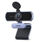 UGREEN 2K Webcam with Microphone, Dual Stereo Mics, Low Light Correction, Web Cam with Privacy Cover, Plug & Play, Camera for PC, Mac, Laptop, Zoom, Skype, Streaming, Video Calling & Conferences