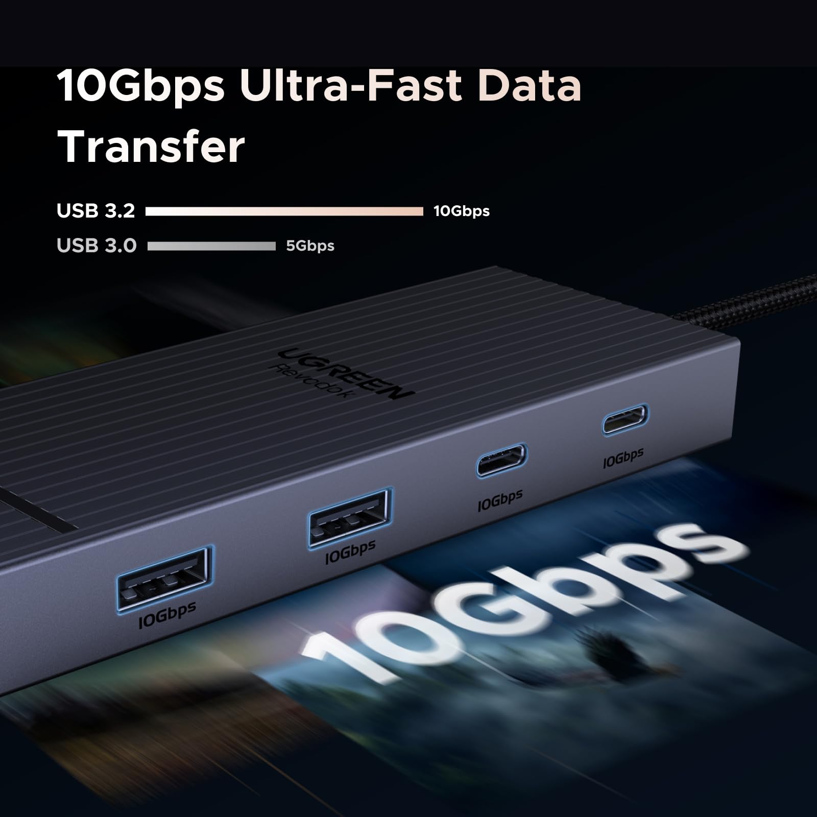 Hub USB C UGREEN Revodok Pro 207 - 7 In 1 Con Doppio HDMI 4K 60Hz E PD 100W - Foto 12