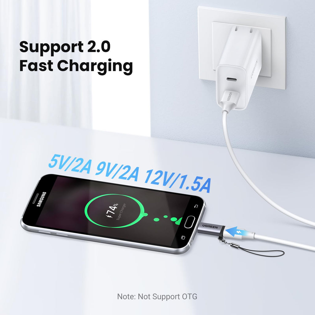 UGREEN Micro USB to USB C Adapter 2 Pack for iPhone, iPad, MacBook, Galaxy