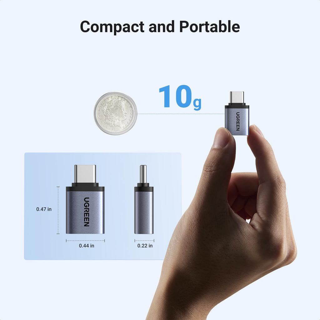 UGREEN USB to USB C Adapter 10Gbps for iPhone, iPad, MacBook, Galaxy 2 Pack