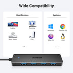 UGREEN USB C Hub, USB HUB 3.0 with 60CM Extension Cable, 4*USB-A Adapter