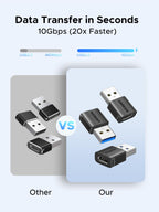 UGREEN USB to USB C Adapter 10Gbps 3 Pack for iPhone, iPad, MacBook, Galaxy
