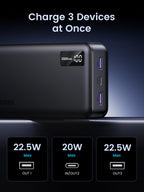 UGREEN Nexode 20000mAh PD 20W QC Power Bank Built-in Cable