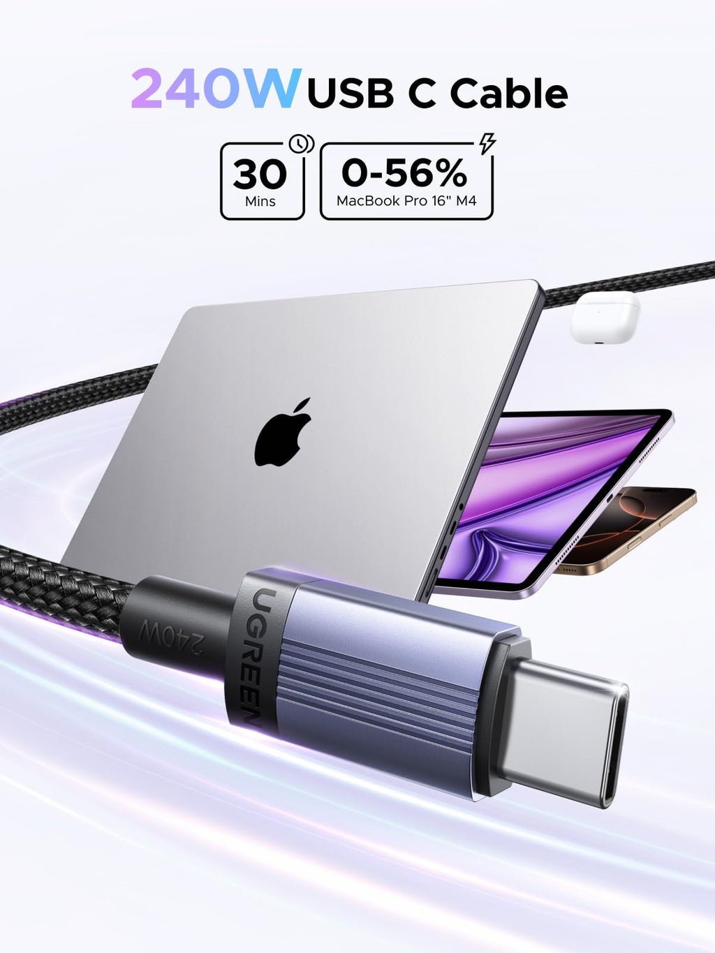 UGREEN 240W USB-C to USB C Cable 3 Pack PD 3.1 USB C Charger Cable, 1M