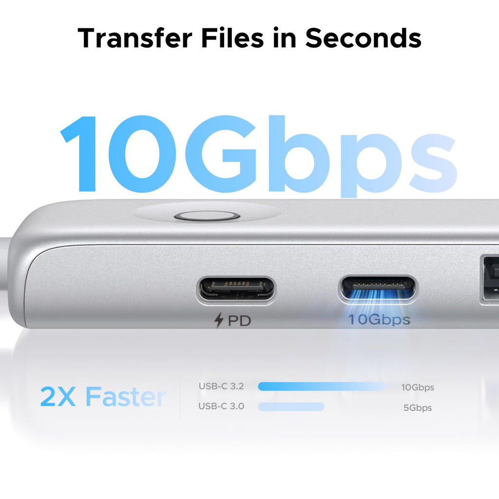 UGREEN USB C Hub, 5-in-1 4K@60Hz 10Gbps USB-C Data Ports 100W PD USB Hub