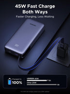 UGREEN Nexode 55W 20000mAh Power Bank 3-Way Output Built-in Cable