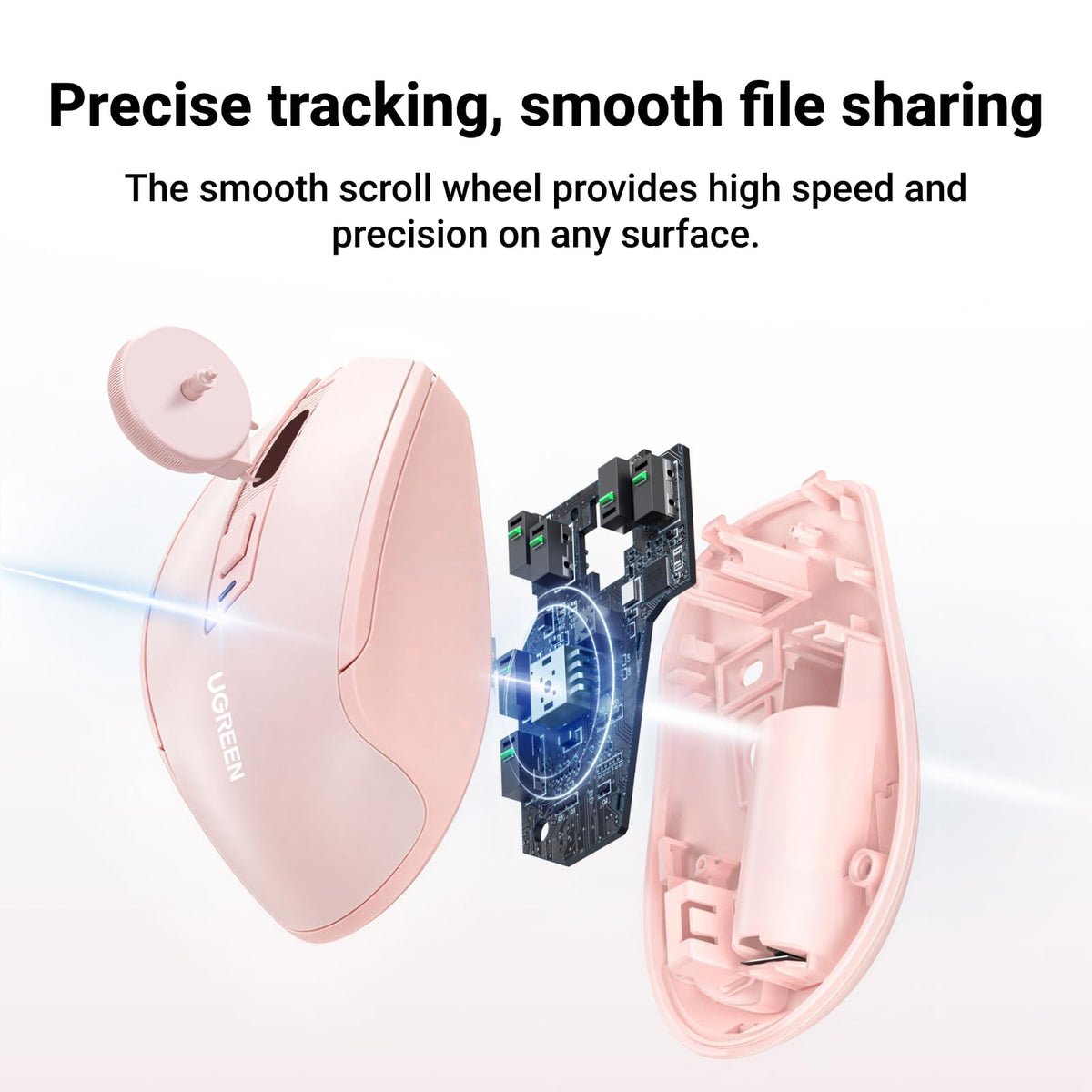 UGREEN Wireless Mouse, 40dB Silent Computer Mouse, Ultra-long Battery Life