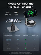 UGREEN Aircool 25W for MagSafe Charger, Qi2 2-IN-1 Wireless Charger Stand