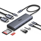 UGREEN Laptop Docking Station Dual Monitor, Dual 4K@60Hz 9-in-1 USB C Hub