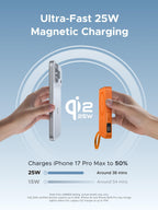 UGREEN MagFlow 10000mAh Qi2 25W MagSafe Power Bank Built-in Cable (Orange)