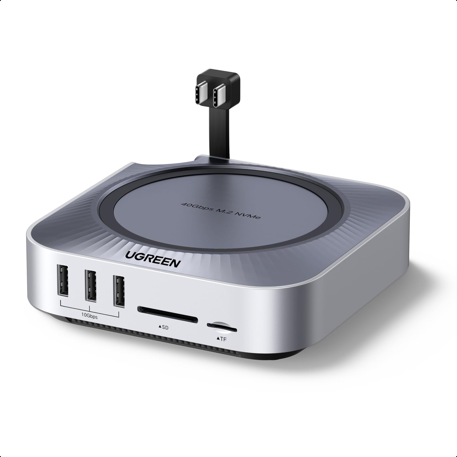 40Gbps Mac Mini M4 Dock NVME SSD Enclosure 10 Port Hub & Stand 5x 10Gbps USB C Up to 8K HDMI 312MB s SD TF 3.5mm Audio Seamless Fit Mac Mini M4 M4 Pro
