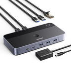 UGREEN USB 3.0 Switch 2 In 4 Out with Gigabit Ethernet Port, Sharing Switch