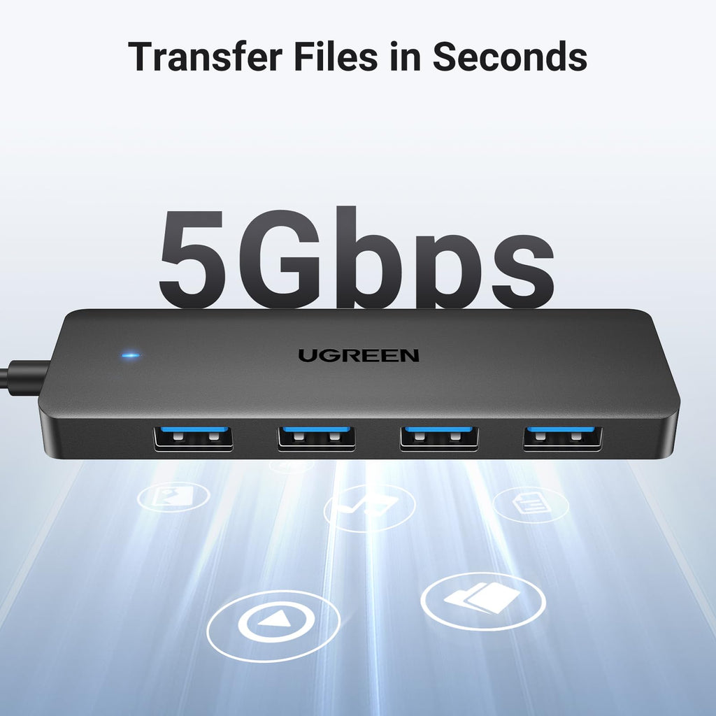 UGREEN USB C Hub, USB HUB 3.0 with 15CM Extension Cable, 4*USB-A Adapter