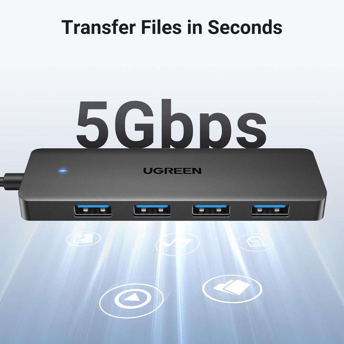 UGREEN USB C Hub, USB HUB 3.0 with 15CM Extension Cable, 4*USB-A Adapter