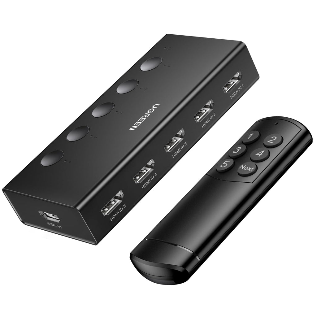 UGREEN HDMI Switch 5 in 1 Out, HDMI Splitter 4K@60Hz with Remote