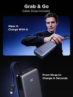 UGREEN Nexode 55W 20000mAh Power Bank 3-Way Output Built-in Cable