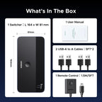 UGREEN USB 3.0 Switch 2 In 4 Out with Gigabit Ethernet Port, Sharing Switch