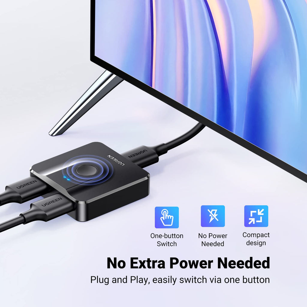 UGREEN HDMI Switch 4K@60Hz Bi-directional HDMI Splitter 2 In 1 Out