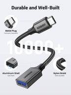 UGREEN 10Gbps USB C to USB Adaptor for iPhone, iPad, MacBook, Galaxy Black