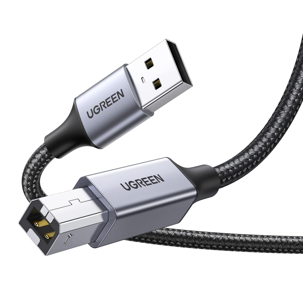 UGREEN USB Printer Cable USB 2.0 Braided Type A to B for MIDI, HP, 3M