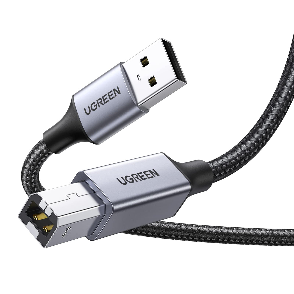 UGREEN USB Printer Cable USB 2.0 Braided Type A to B for MIDI, HP, 3M