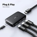 UGREEN HDMI Switch 3 IN 1 OUT HDMI Switcher Splitter Supports 4K 3D HD Monitor Wireless Remoter Control Compatible with TV, PS5/PS4/PS3, Laptop/PC DVD Blu-Ray Xbox HDTV