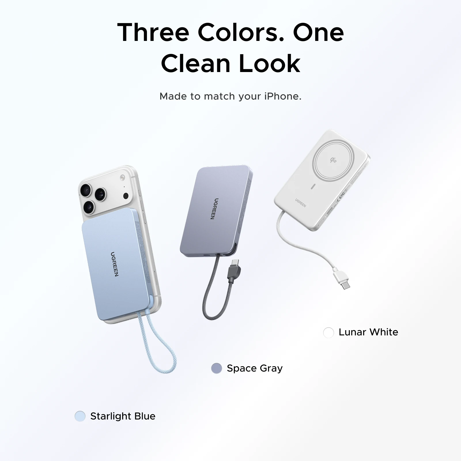 UGREEN MagFlow Air Magnetic Power Bank (10000mAh, Qi2 15W)