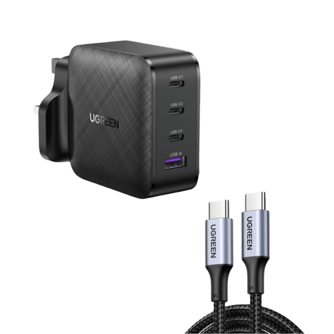 UGREEN Bundle Sale: 65W 4 Ports Charger+100W USB-C Cable (3.2ft)