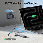 UGREEN USB C Hub, 5-in-1 4K@60Hz 10Gbps USB-C Data Ports 100W PD USB Hub