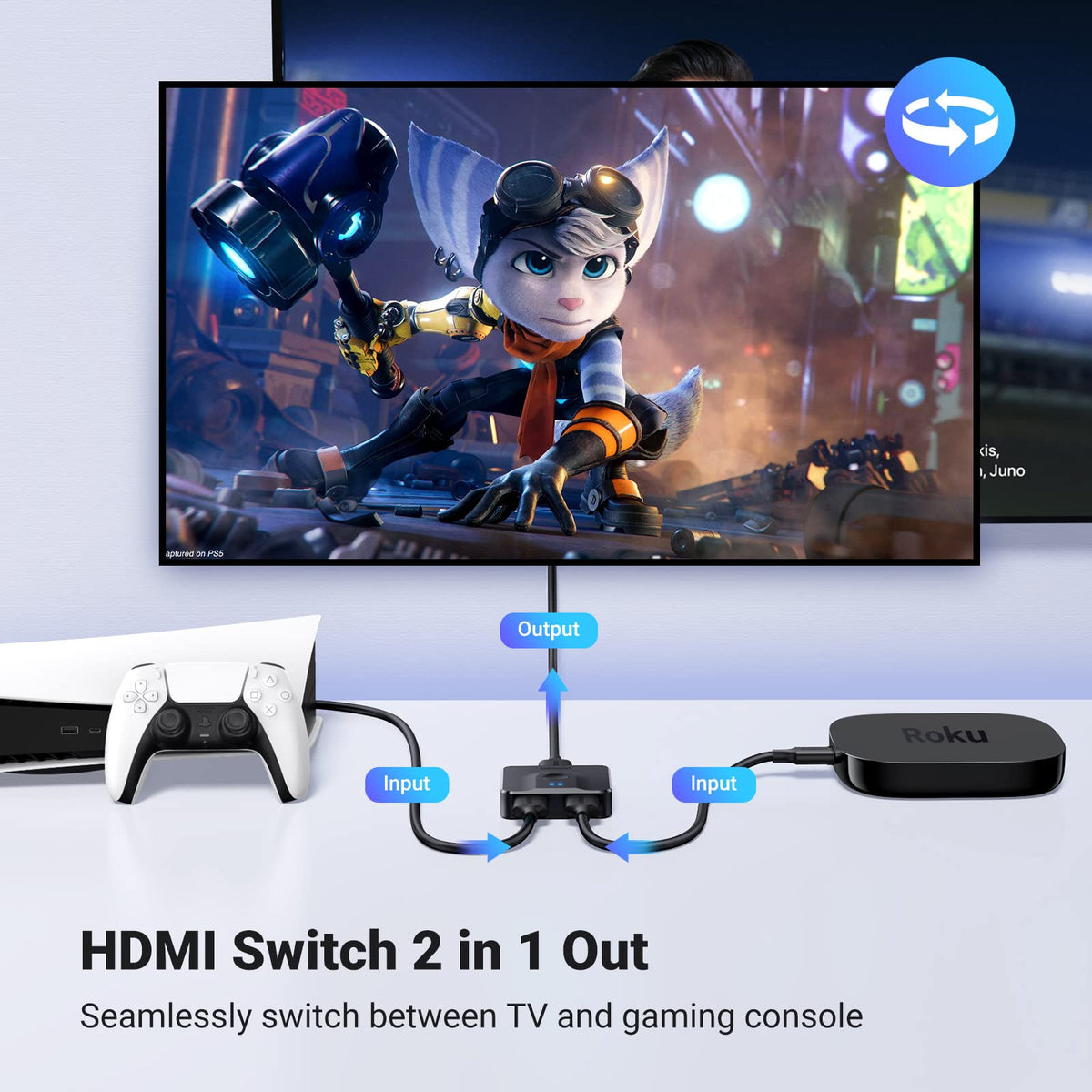 UGREEN HDMI Switch 4K@60Hz Bi-directional HDMI Splitter 2 In 1 Out