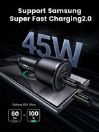 UGREEN 63W USB C Car Charger PPS 45W QC3.0 PD3.0 Fast Charging Adapter