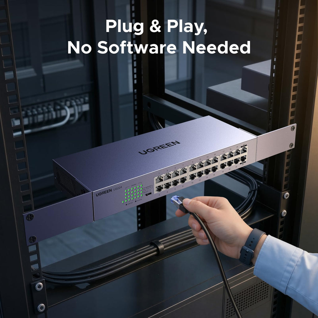 UGREEN 24 Port Gigabit Rack-Mount Network Switch