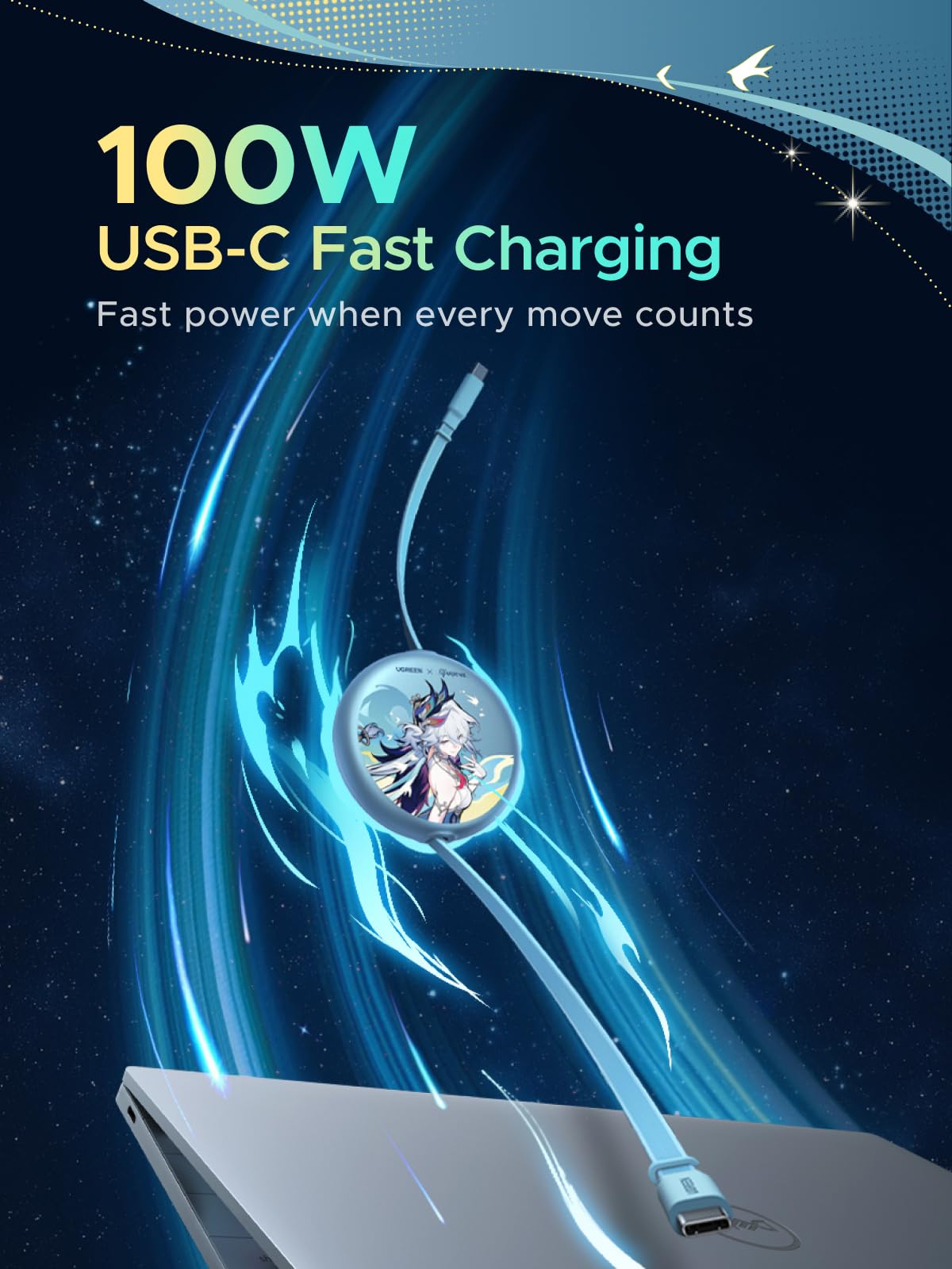 UGREEN x Honkai: Star Rail 100W Retractable USB-C Cable