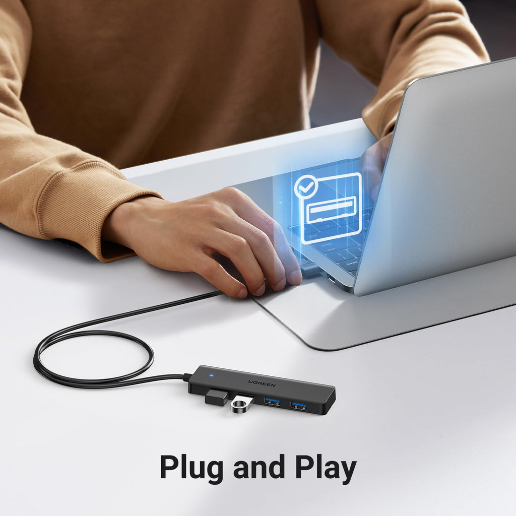 UGREEN USB C Hub, USB HUB 3.0 with 60CM Extension Cable, 4*USB-A Adapter