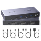 UGREEN 8K@60Hz Displayport KVM Switch 2 PC 1 Monitor with 2 DP Cables