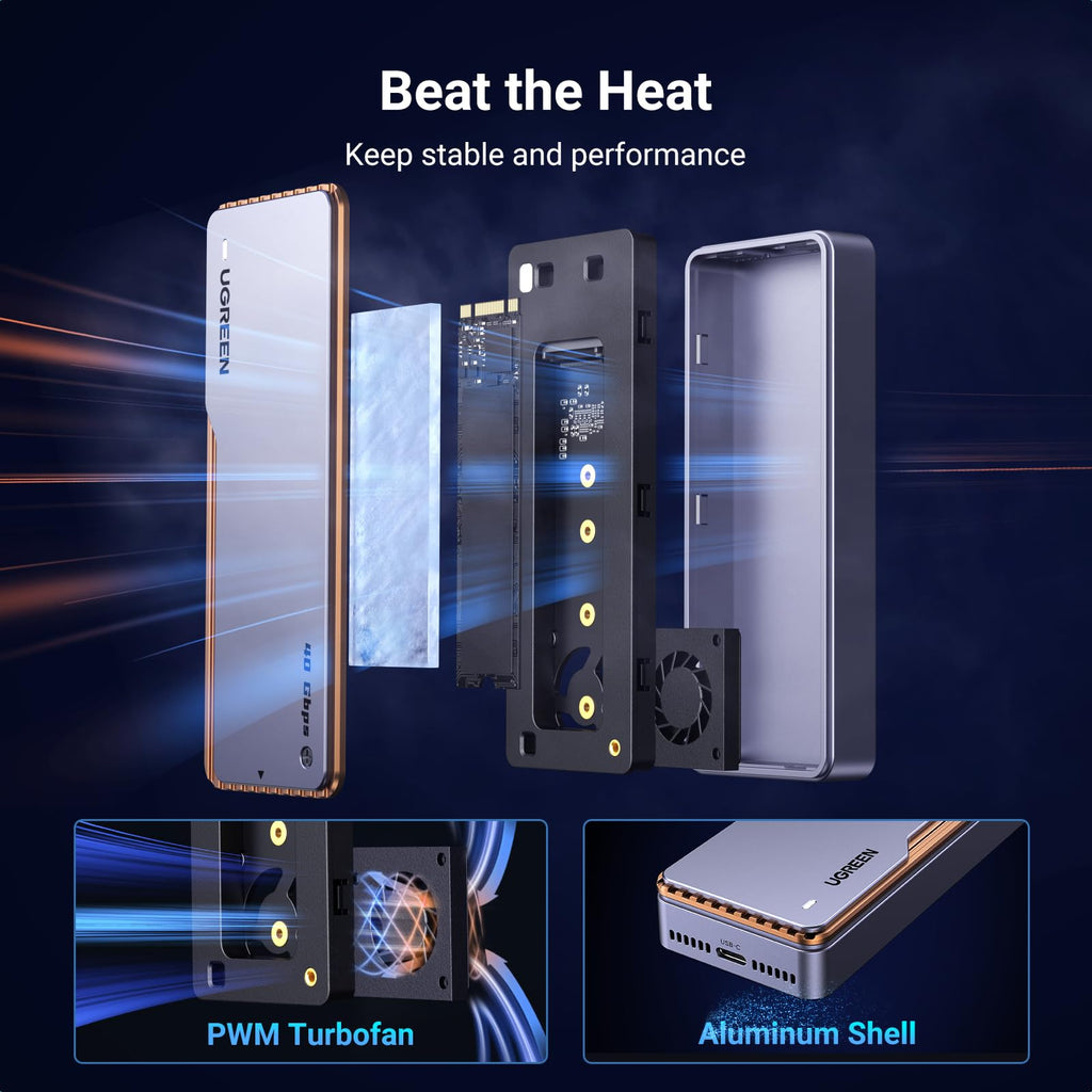 UGREEN Hard Drive Enclosure with Cooling Fan
