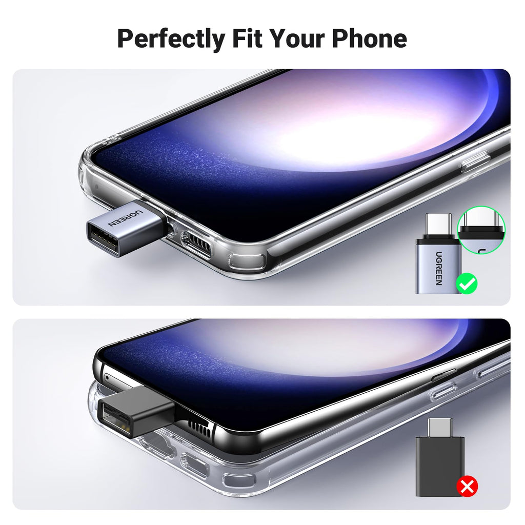 UGREEN USB to USB C Adapter 10Gbps for iPhone, iPad, MacBook, Galaxy 2 Pack