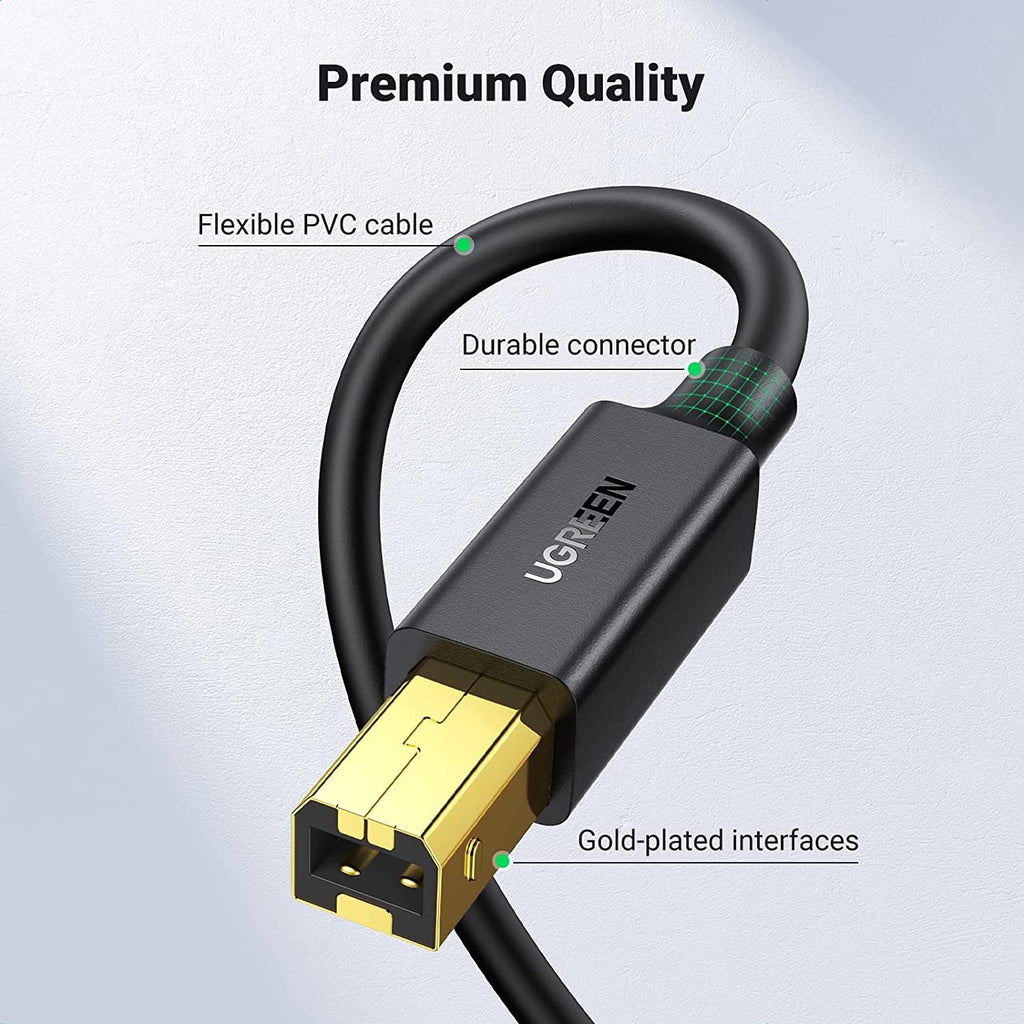 UGREEN USB Printer Cable USB A to B for HP, Canon, Epson, Dell 5M