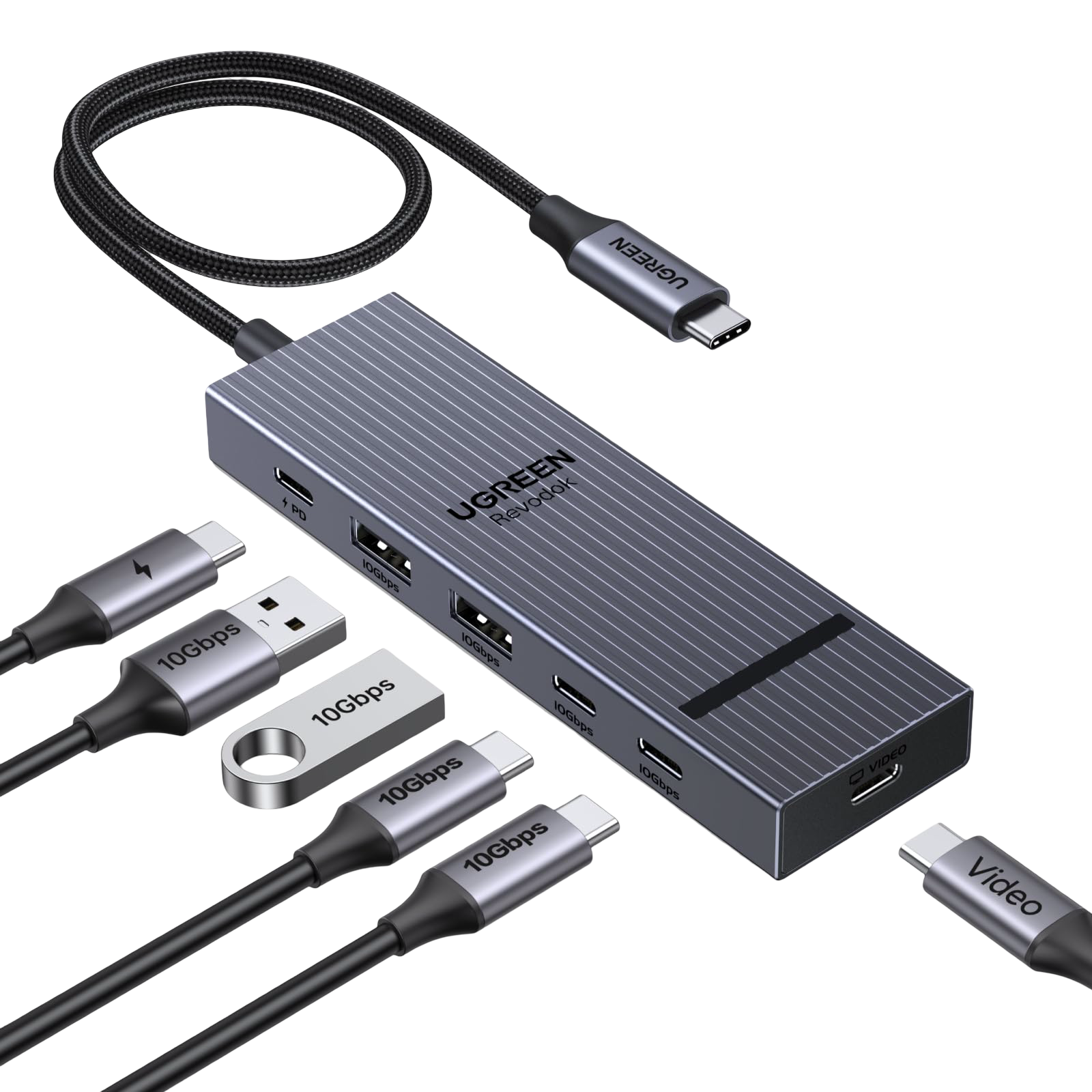 UGREEN Revodok Pro 6-in-1 USB-C Hub (4K@60Hz, 10Gbps, 100W PD)